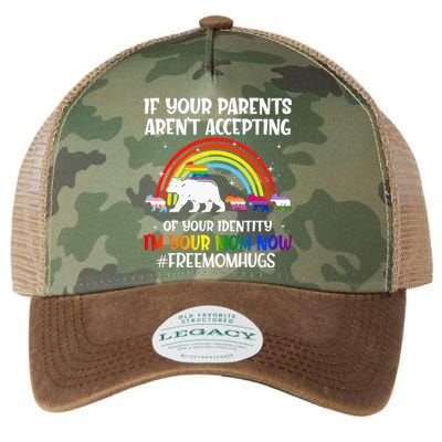 If Your Parents Arent Accepting Im Your Mom Now LGBT Flag Legacy Tie Dye Trucker Hat