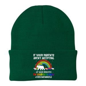 If Your Parents Arent Accepting Im Your Mom Now LGBT Flag Knit Cap Winter Beanie