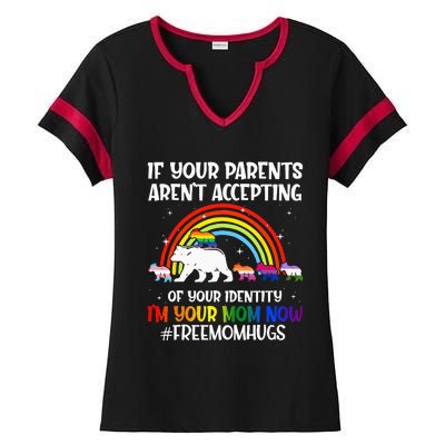 If Your Parents Arent Accepting Im Your Mom Now LGBT Flag Ladies Halftime Notch Neck Tee