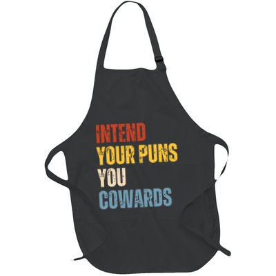 Intend Your Puns You Cowards Funny Joke Vintage Humor Saying Apron