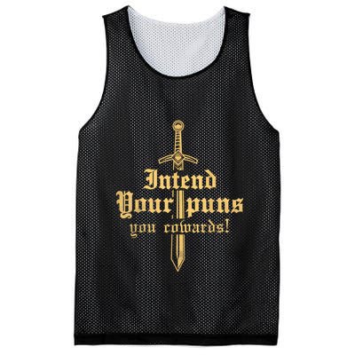 Intend Your Puns You Cowards Funny Pun Mesh Reversible Basketball Jersey Tank