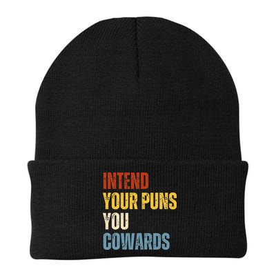 Intend Your Puns You Cowards Funny Joke Vintage Humor Saying Beanie