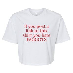 If You Poste A Link To This You Hate Faggots Bella+Canvas Jersey Crop Tee