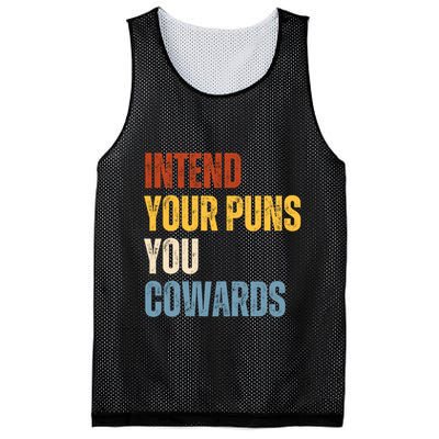 Intend Your Puns You Cowards Funny Mesh Reversible Basketball Jersey Tank