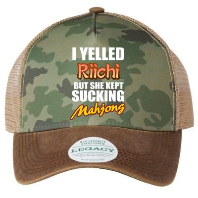 I Yelled Riichi But She Kept Sucking Mahjong Legacy Tie Dye Trucker Hat