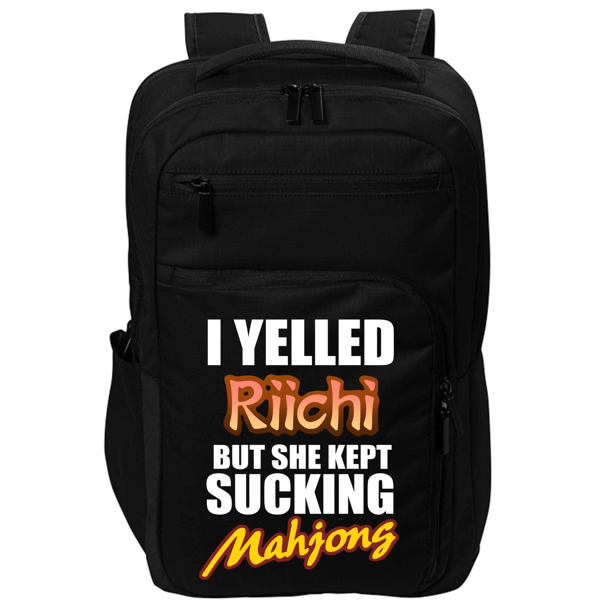 I Yelled Riichi But She Kept Sucking Mahjong Impact Tech Backpack