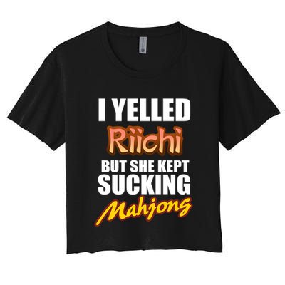 I Yelled Riichi But She Kept Sucking Mahjong Crop Top