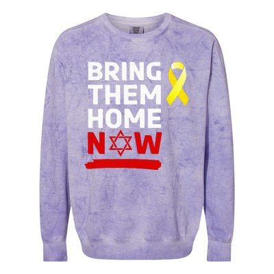 Israel Yellow Ribbon Symbol Bring Them Back Home Now Colorblast Crewneck Sweatshirt