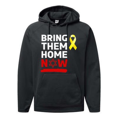 Israel Yellow Ribbon Symbol Bring Them Back Home Now Performance Fleece Hoodie