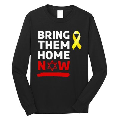 Israel Yellow Ribbon Symbol Bring Them Back Home Now Long Sleeve Shirt