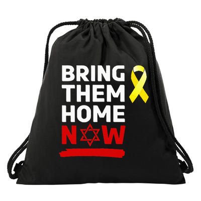 Israel Yellow Ribbon Symbol Bring Them Back Home Now Drawstring Bag