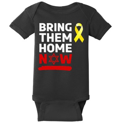 Israel Yellow Ribbon Symbol Bring Them Back Home Now Baby Bodysuit