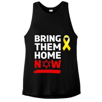 Israel Yellow Ribbon Symbol Bring Them Back Home Now Ladies PosiCharge Tri-Blend Wicking Tank