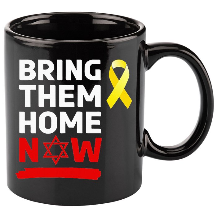 Israel Yellow Ribbon Symbol Bring Them Back Home Now 11oz C Handle Ceramic Mug