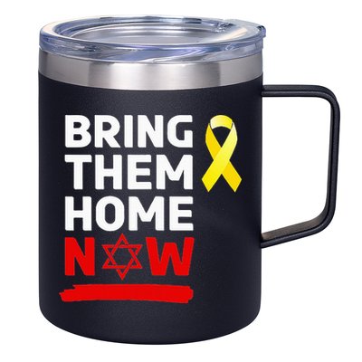 Israel Yellow Ribbon Symbol Bring Them Back Home Now 12oz Stainless Steel Coffee Mug