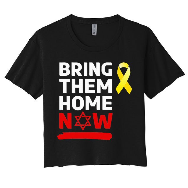 Israel Yellow Ribbon Symbol Bring Them Back Home Now Crop Top