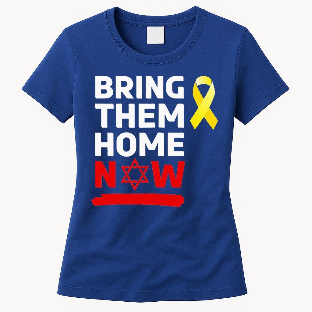 Israel Yellow Ribbon Symbol Bring Them Back Home Now Womens T-Shirt