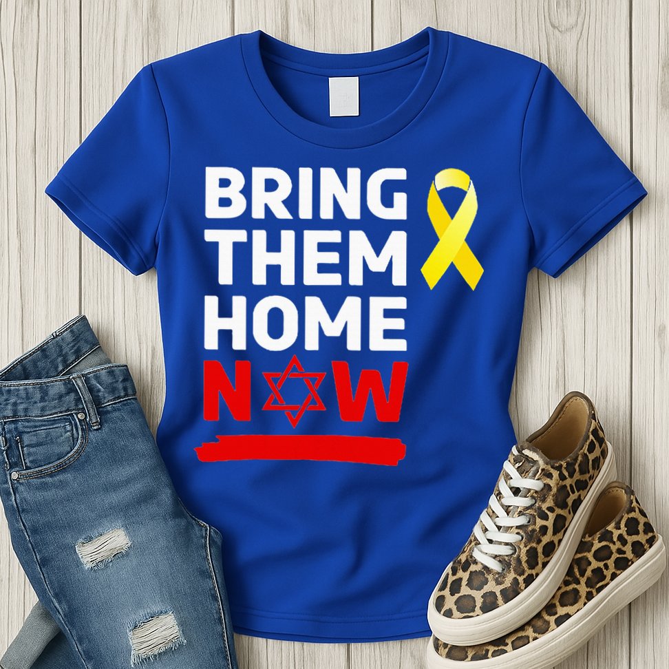 Israel Yellow Ribbon Symbol Bring Them Back Home Now Womens T-Shirt