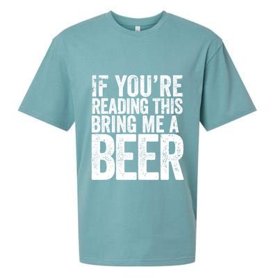 If Youre Reading This Bring Me A Beer Funny Bbq Chef Dad Gift Sueded Cloud Jersey T-Shirt