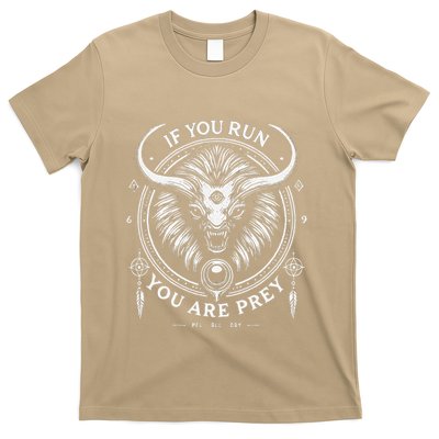 If You Run You Are Prey Minimalistic Alien Cat Bison Hybrid T-Shirt
