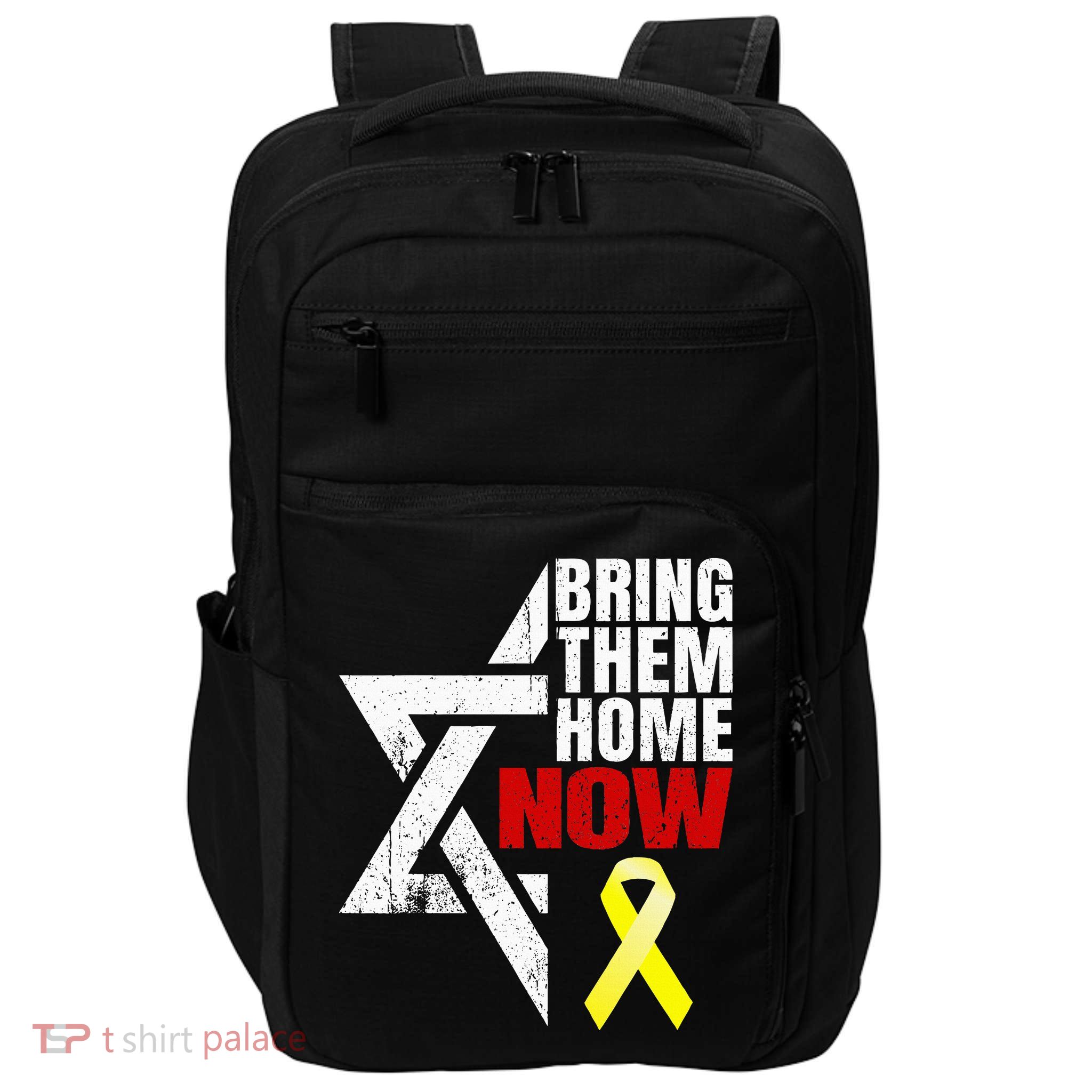 Israel Yellow Ribbon Symbol Bring Them Back Home Now Impact Tech Backpack