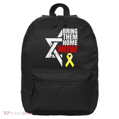 Israel Yellow Ribbon Symbol Bring Them Back Home Now 16 in Basic Backpack