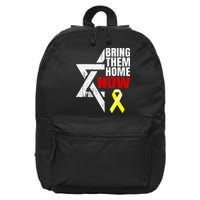 Israel Yellow Ribbon Symbol Bring Them Back Home Now 16 in Basic Backpack