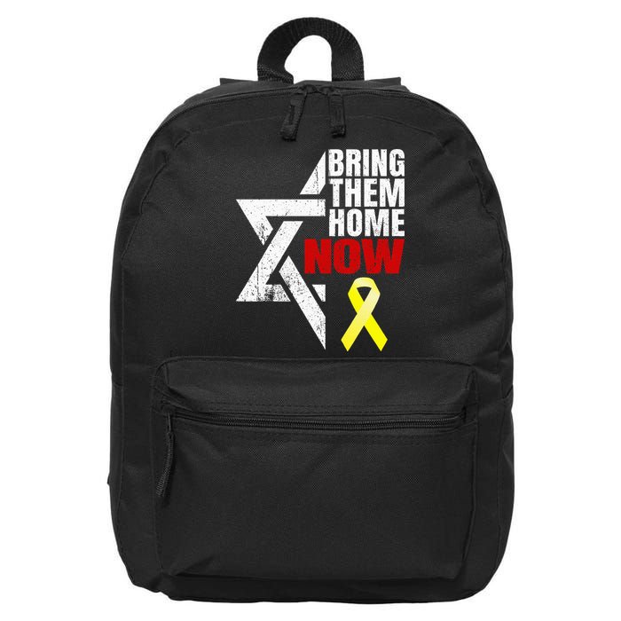 Israel Yellow Ribbon Symbol Bring Them Back Home Now 16 in Basic Backpack