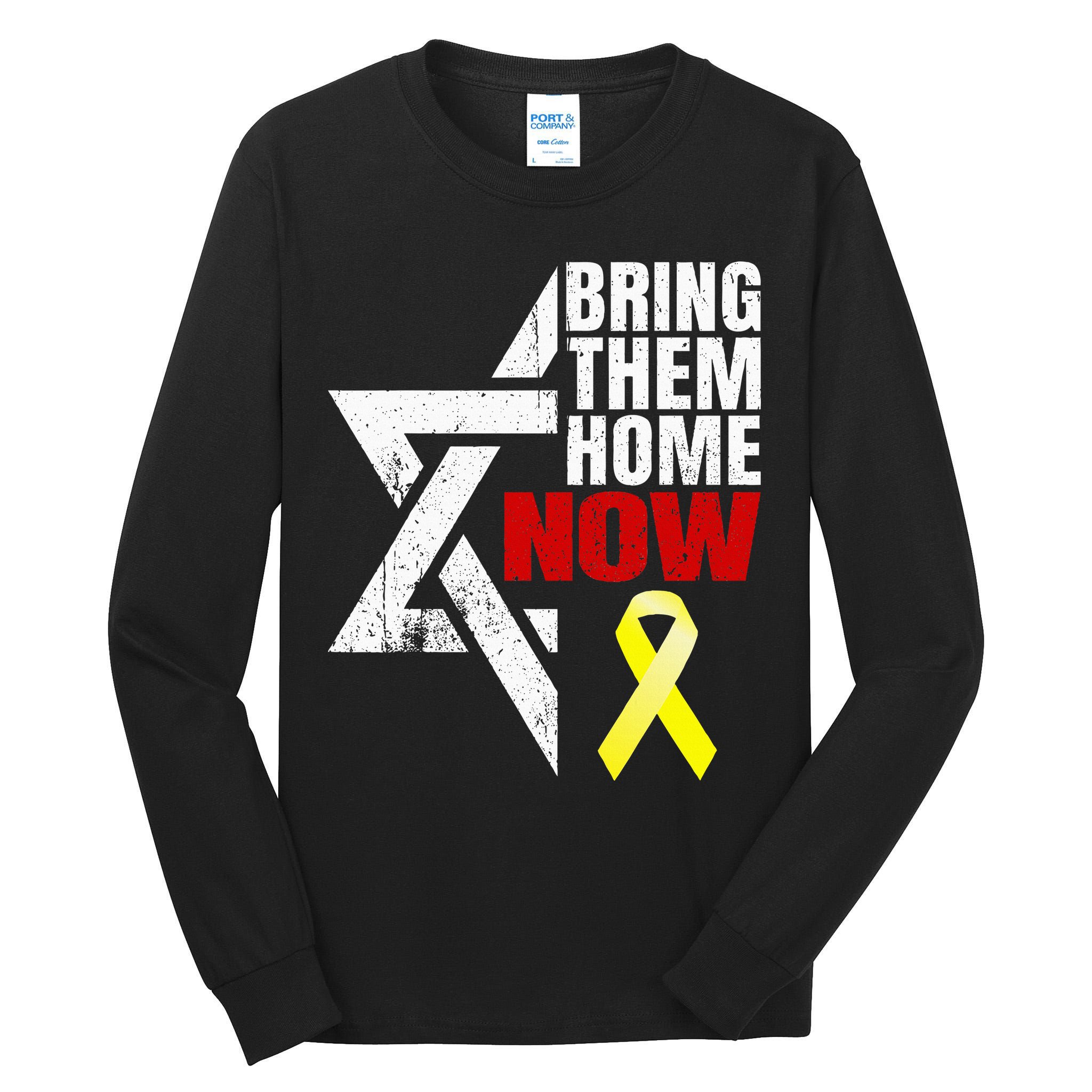 Israel Yellow Ribbon Symbol Bring Them Back Home Now Tall Long Sleeve T-Shirt