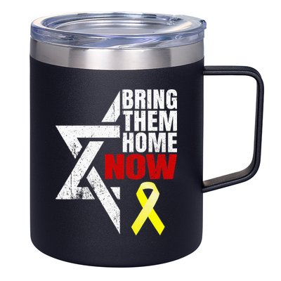 Israel Yellow Ribbon Symbol Bring Them Back Home Now 12oz Stainless Steel Coffee Mug