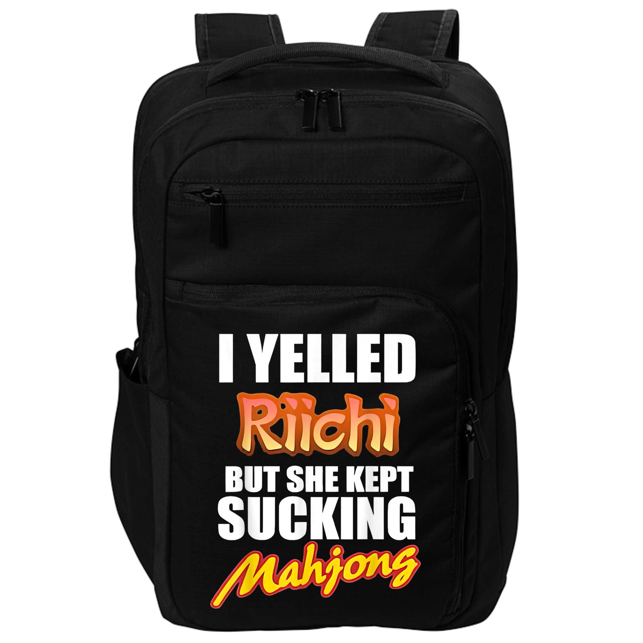 I Yelled Riichi But She Kept Sucking Mahjong Impact Tech Backpack