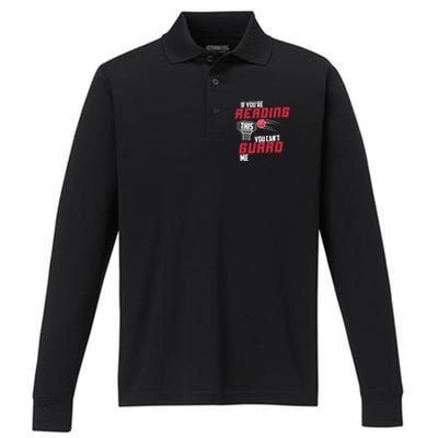 If Youre Reading This You Cant Guard Me Basketball Gift Performance Long Sleeve Polo