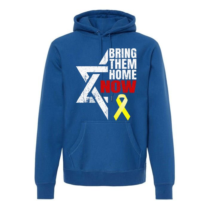 Israel Yellow Ribbon Symbol Bring Them Back Home Now Premium Hoodie