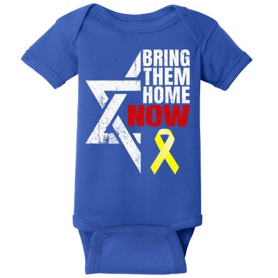 Israel Yellow Ribbon Symbol Bring Them Back Home Now Baby Bodysuit