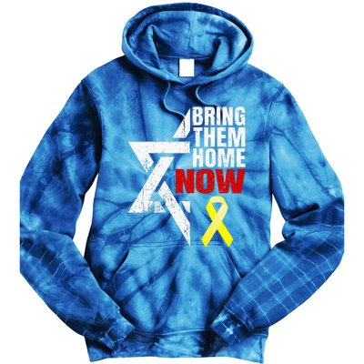 Israel Yellow Ribbon Symbol Bring Them Back Home Now Tie Dye Hoodie