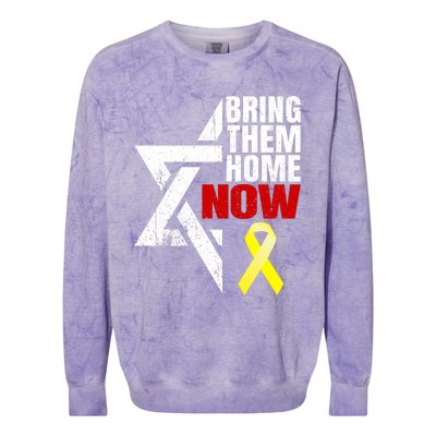 Israel Yellow Ribbon Symbol Bring Them Back Home Now Colorblast Crewneck Sweatshirt