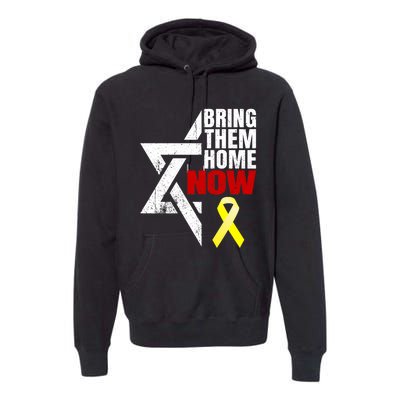 Israel Yellow Ribbon Symbol Bring Them Back Home Now Premium Hoodie