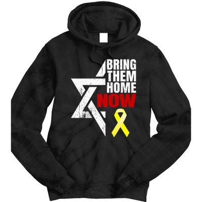 Israel Yellow Ribbon Symbol Bring Them Back Home Now Tie Dye Hoodie