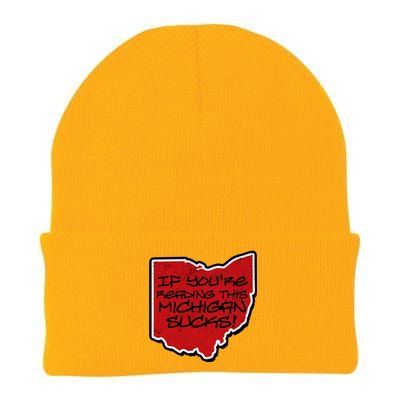 If You're Reading This Michigan Sucks Funny Ohio Knit Cap Winter Beanie