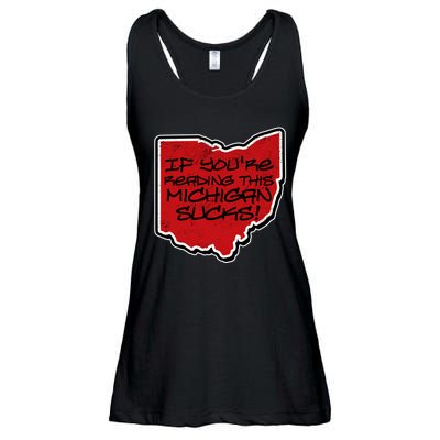 If You're Reading This Michigan Sucks Funny Ohio Ladies Essential Flowy Tank