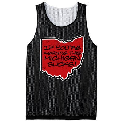 If You're Reading This Michigan Sucks Funny Ohio Mesh Reversible Basketball Jersey Tank