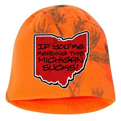 If You're Reading This Michigan Sucks Funny Ohio Kati - Camo Knit Beanie