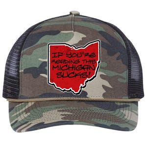 If You're Reading This Michigan Sucks Funny Ohio Retro Rope Trucker Hat Cap