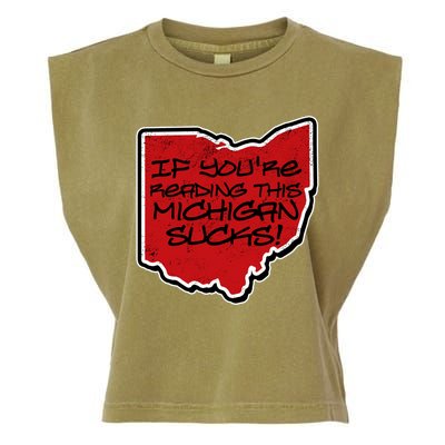 If You're Reading This Michigan Sucks Funny Ohio Garment-Dyed Women's Muscle Tee