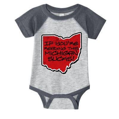 If You're Reading This Michigan Sucks Funny Ohio Infant Baby Jersey Bodysuit