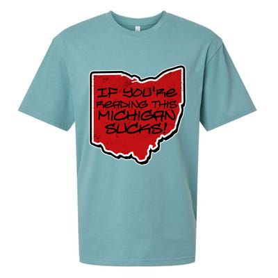 If You're Reading This Michigan Sucks Funny Ohio Sueded Cloud Jersey T-Shirt
