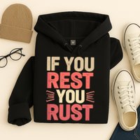 If You Rest You Rust Motivational Determination  Hoodie