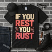 If You Rest You Rust Motivational Determination  Tall T-Shirt