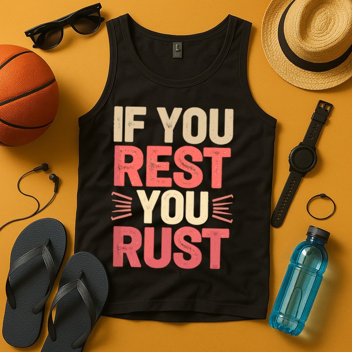 If You Rest You Rust Motivational Determination  Tank Top