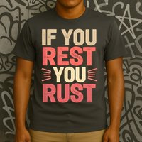 If You Rest You Rust Motivational Determination  T-Shirt